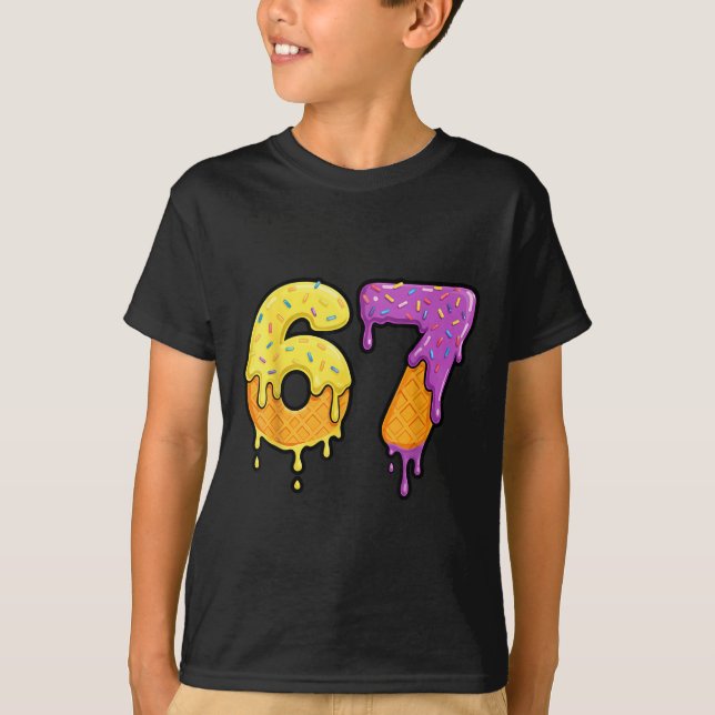 Camiseta Mason 67 Ice Cream Drip Meme Six Seven Funny  (Frente)