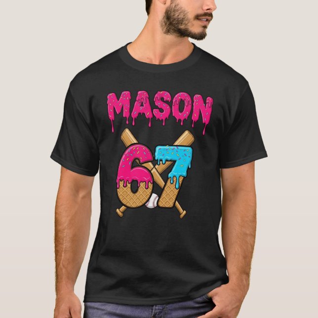 Camiseta Mason 67 Sorvete Meme Engraçado Seis Sete Matizes (Frente)