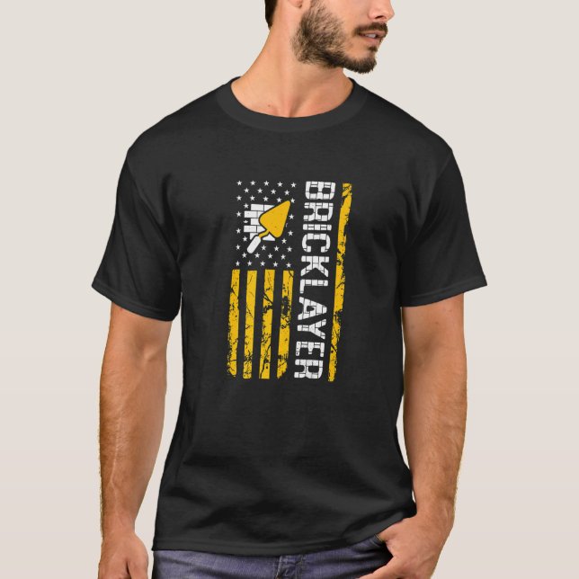 Camiseta Mason Bricklayer Flag Masonry Bricklaying Interpre (Frente)