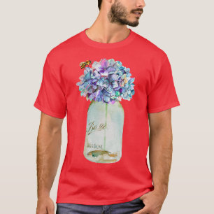 Camiseta Mason Jar Bee Wildflower Cottagecore Watercolor Vi