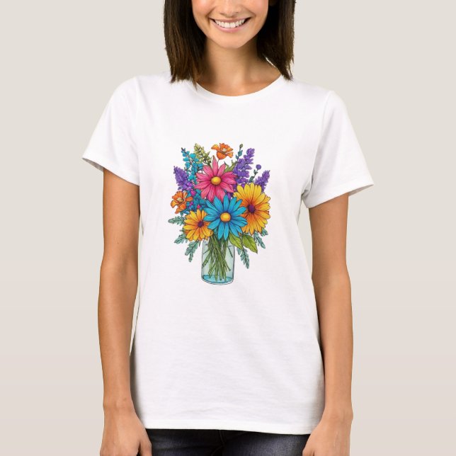 Camiseta Mason Jar com linda aquarela (Frente)