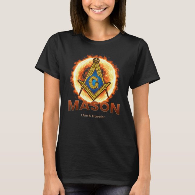 Camiseta Masonic Eu Sou Um Viajante Mason Square E Compass  (Frente)