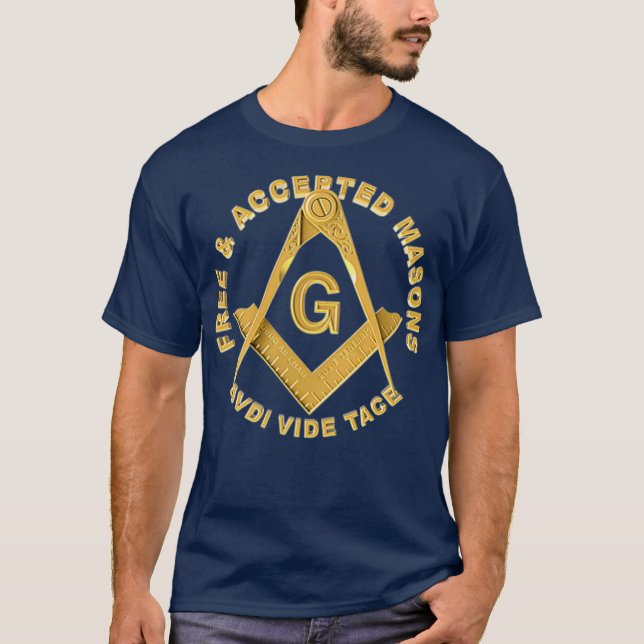 Camiseta Masonic F AM Masons Square Compass Freemason (Frente)