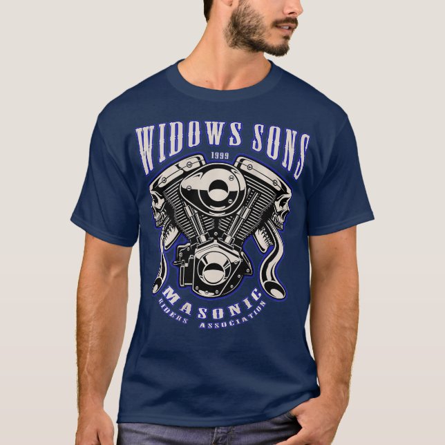 Camiseta Masonic Merch Widows Sons VTwin (Frente)