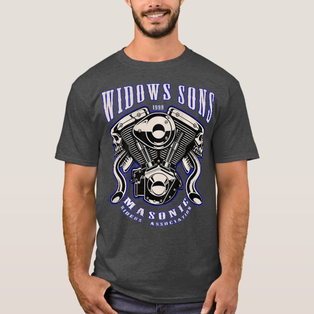 Camiseta Masonic Merch Widows Sons VTwin (Frente)