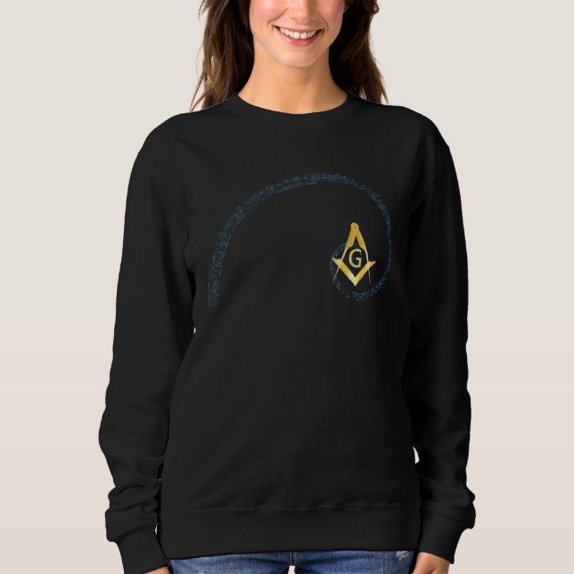 Camiseta Masonic  Square & Compass Fibonacci Spiral (Frente)