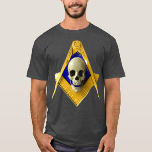 Camiseta Masonic Square Compass Skull Freemason