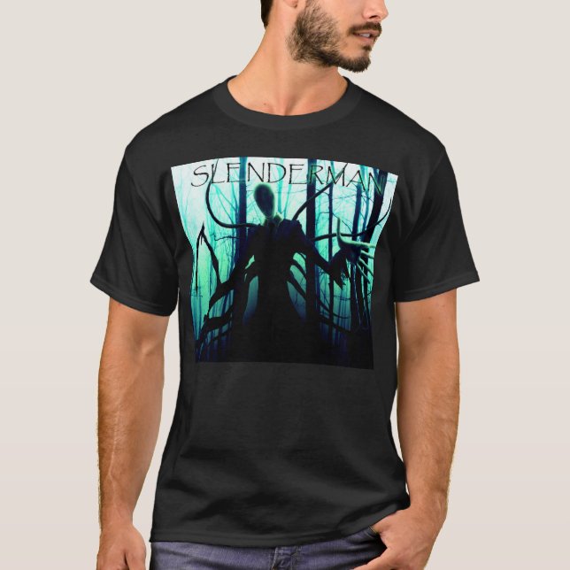 Camiseta Massa assustador do homem delgado de Slenderman (Frente)
