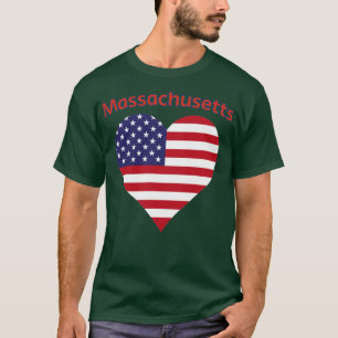 Camiseta Massachusetts American Flag Heart1