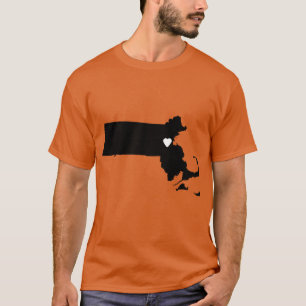 Camiseta Massachusetts Amor em Preto Oversized