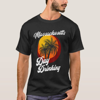 Camiseta Massachusetts Day Drinking Retro Beach Summer Fami