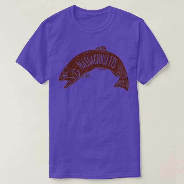 Camiseta Massachusetts Fish Wordmark (Frente do Design)