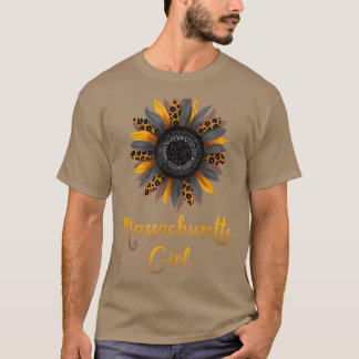 Camiseta Massachusetts Girl Sunflower
