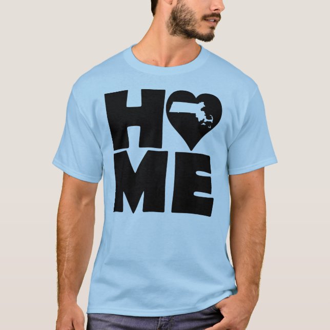 Camiseta Massachusetts Home Heart State Tees (Frente)