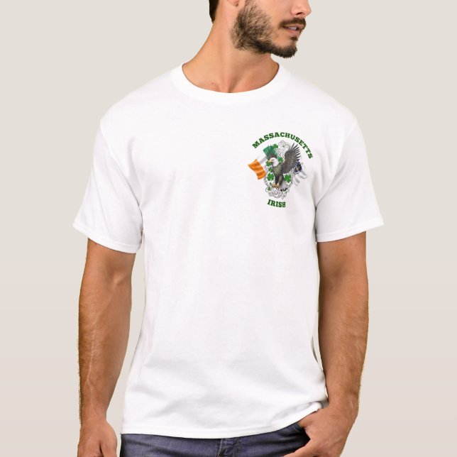 Camiseta Massachusetts Irish American Crest (Frente)