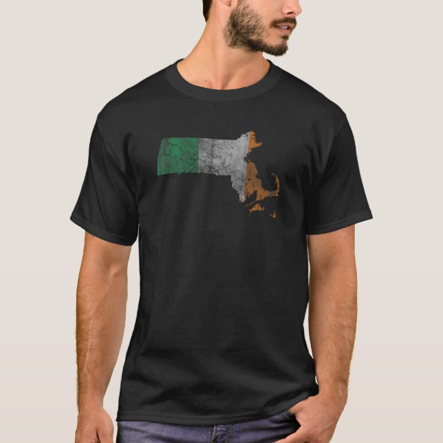 Camiseta Massachusetts Irish Flag Men Wome (Frente)