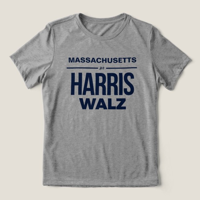 Camiseta Massachusetts para Harris Walz (Design frontal)