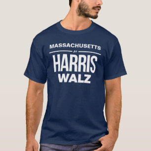 Camiseta Massachusetts para Harris Walz