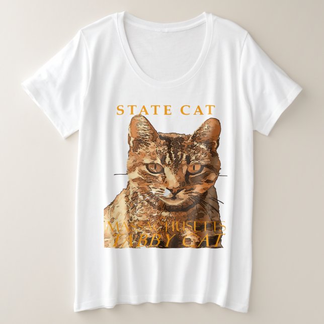 Camiseta Massachusetts Territory Cat O Gordo Tabby Cat (Frente do Design)