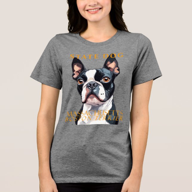 Camiseta Massachusetts Territory Dog The Boston Terrier Art (Frente)