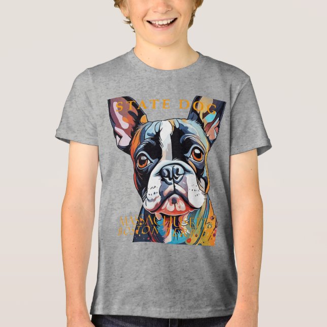 Camiseta Massachusetts Territory Dog The Boston Terrier Art (Frente)