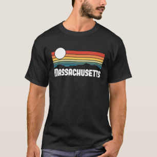 Camiseta Massachusetts Vintage Sunset 80s Retro Summer Stat