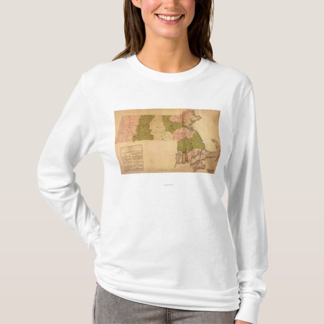 Camiseta MassachusettsPanoramic MapMassachusetts (Frente)