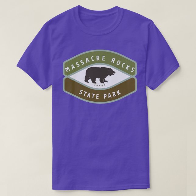 Camiseta Massacre Rocks State Park Idaho Roaming Bear ID Va (Frente do Design)