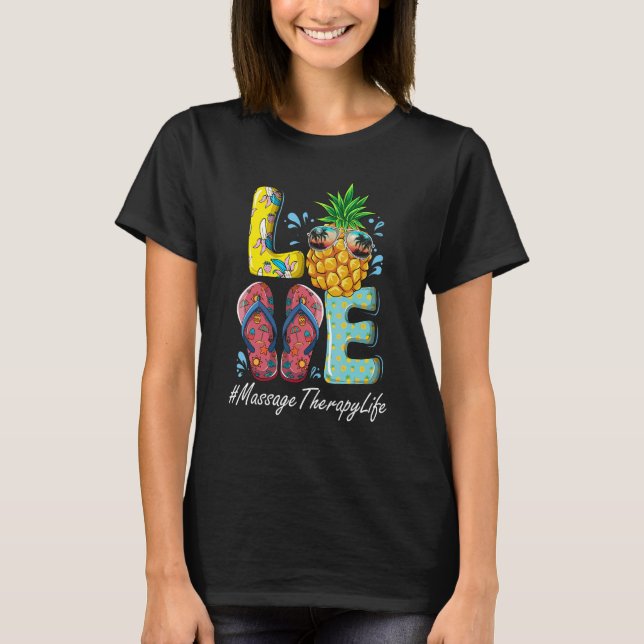 Camiseta Massage Therapy Hello Summer Happy no último dia d (Frente)