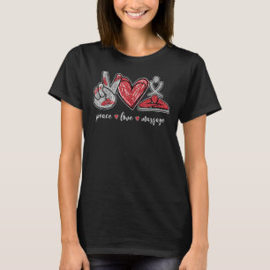 Camiseta Massagem de Paz e Amor Terapêutica de Massagem Cut