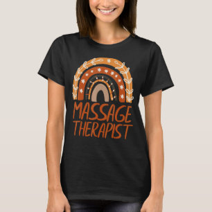 Camiseta Massagem Terapêutica Floral Rainbow Boho Masseuse
