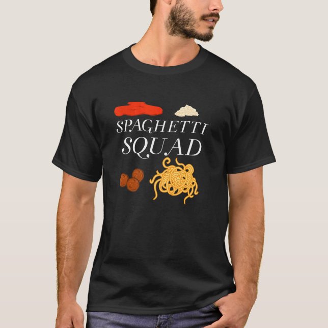 Camiseta Massas de Comida italiana de massa de espaguete (Frente)