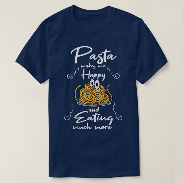 Camiseta Massas te fazem comer macarrão feliz espaguete (Frente do Design)