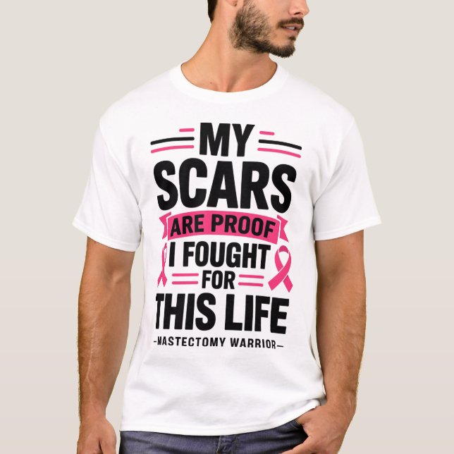 Camiseta Mastectomia Engraçado Cancer 1 (Frente)