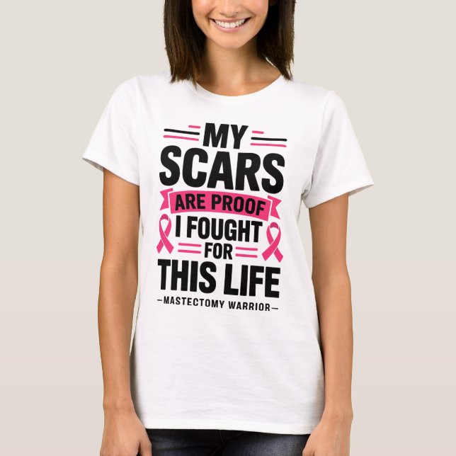 Camiseta Mastectomia Engraçado Cancer 1 (Frente)
