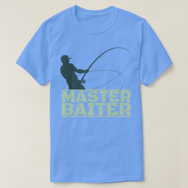 Camiseta Master Baiter s para homens que pescam engraçado (Frente do Design)