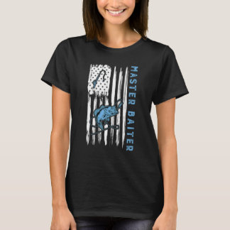 Camiseta Master Baiter Us American Flag Bass Fishing Dad Gr