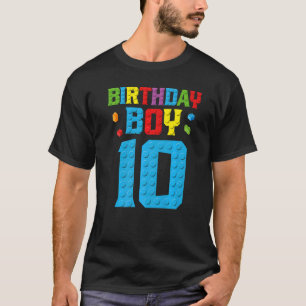 Camiseta Master Builder 10th Birthday Boy Dez 10 Anos Build