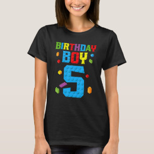 Camiseta Master Builder 5 Birthday Boy 5 cinco anos