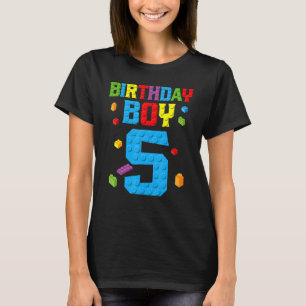 Camiseta Master Builder 5 Birthday Boy 5 cinco anos