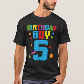 Camiseta Master Builder 5th Birthday Boy 5 Five Year Buildi