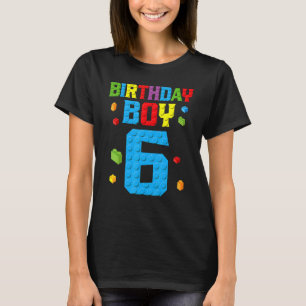 Camiseta Master Builder 6 Birthday Boy 6 Seis Anos Construí