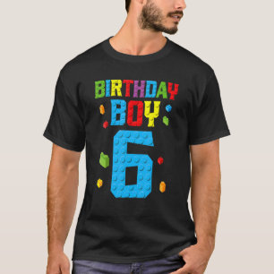 Camiseta Master Builder 6 Birthday Boy 6 Seis Anos Construí