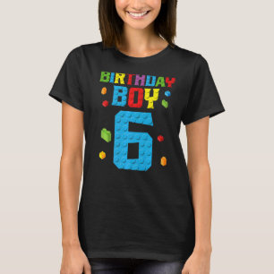 Camiseta Master Builder 6 Birthday Boy 6 Seis Anos Construí