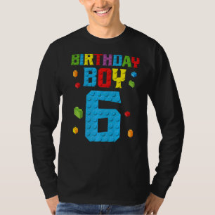 Camiseta Master Builder 6 Birthday Boy 6 Seis Anos Construí