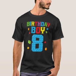 Camiseta Master Builder 8th Birthday Boy 8 Oito Anos Build