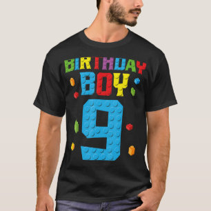 Camiseta Master Builder 9º Aniversário Garoto Nove Anos Con