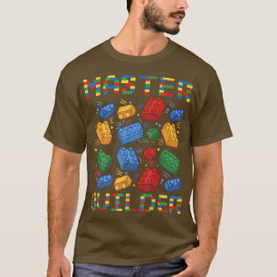 Camiseta Master Builder Blocos Funny Para Garoto