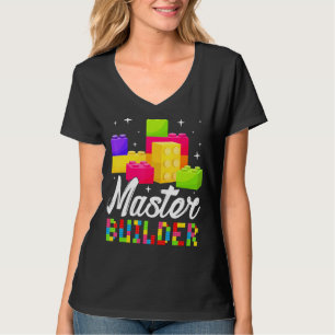 Camiseta Master Builder Building Block Bricks Crianças
