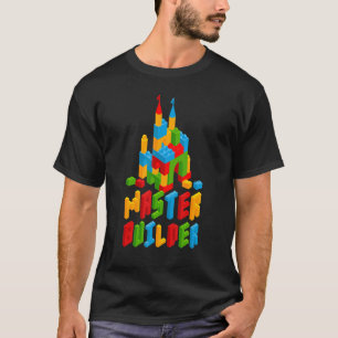 Camiseta Master Builder Building Block Bricks Crianças Gi